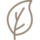 Brown minimalist leaf outline icon used as a nature/eco symbol